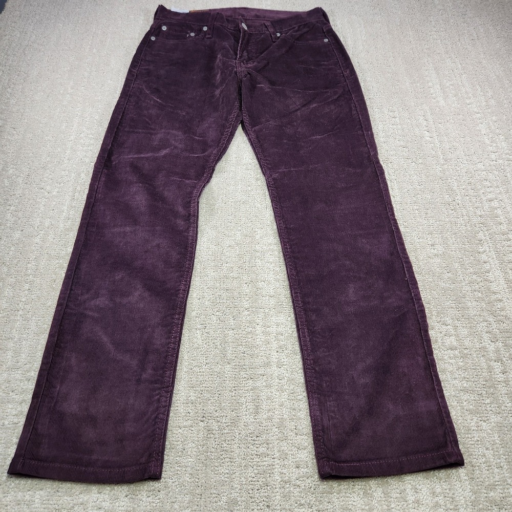 Levis 511 Jeans Men 30x30 Corduroy Maroon Slim Straight Stretch Travel